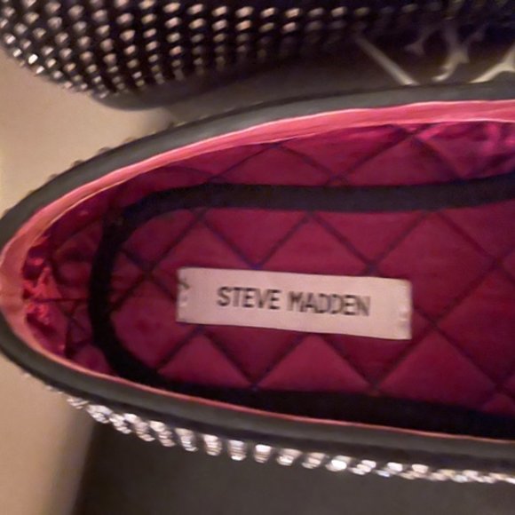 Men's Steve Madden Silver Studded Loafers - Picture 3 of 5